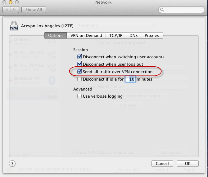 How to Configure L2TP VPN ON Mac OS X Lion