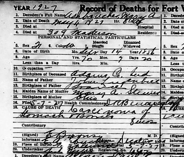 ACGSI Allen County Deaths
