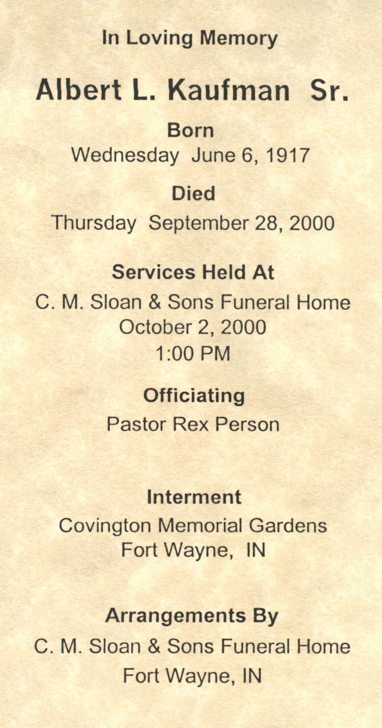 ACGSI Funeral Card Collection