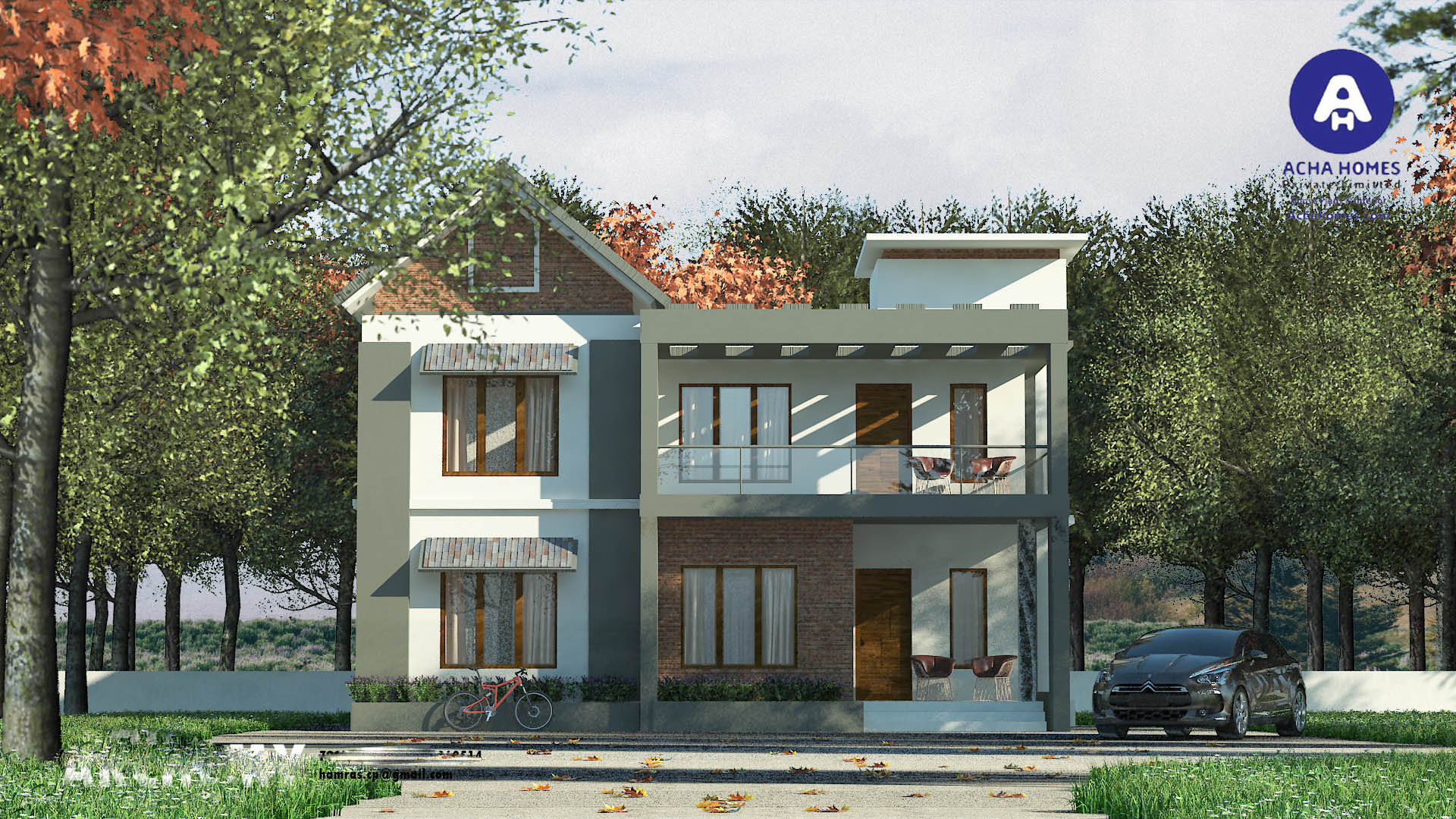 1600 sq ft Double Floor Contemporary Home Designs India, Modern House