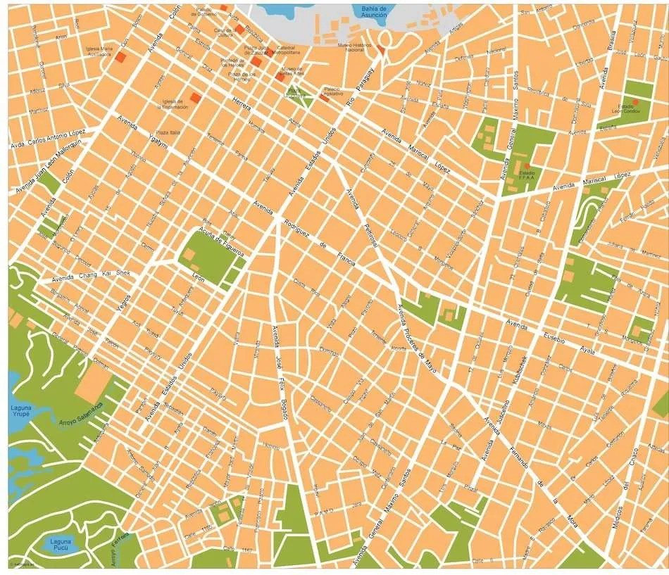Asuncion South America Map Asuncion vector map. Eps Illustrator Vector Mapas Order and download