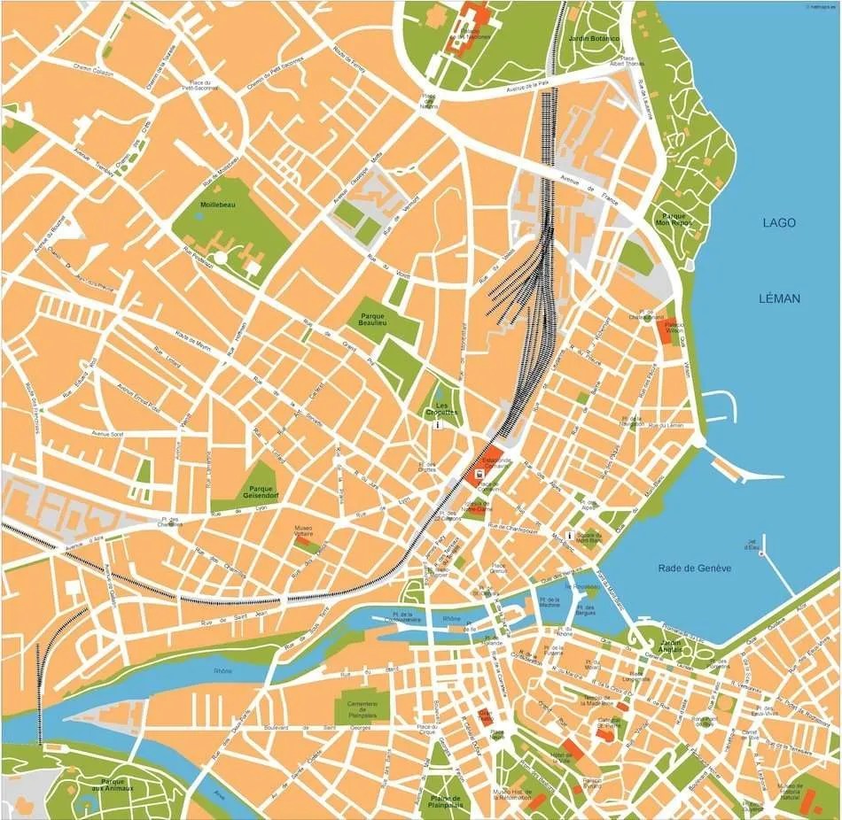 Map Geneve Suisse Geneve vector map Order and download Geneve vector map