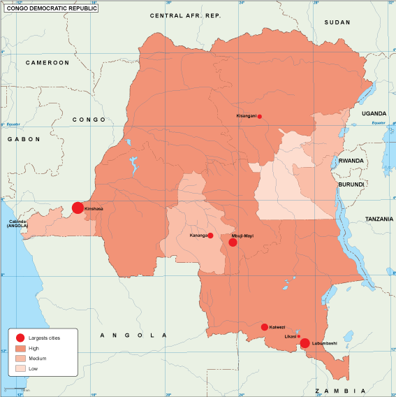 Angola population map Order and download Angola population map