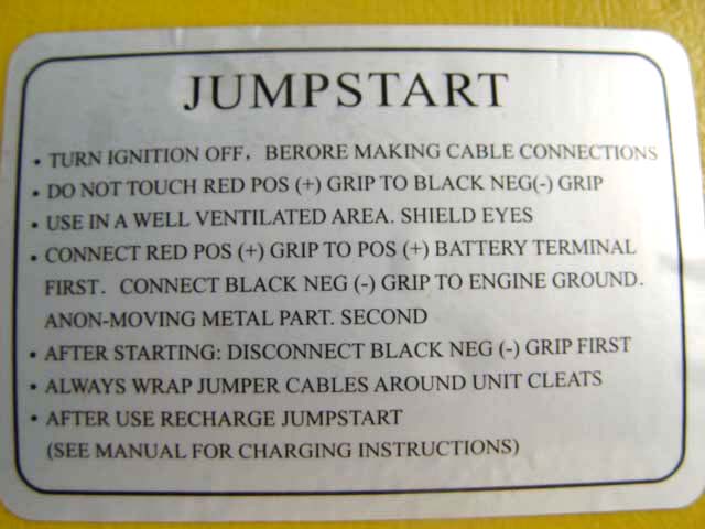 Bert Rowe'sAclass info. ELITECH Auto, Emergency Jump
