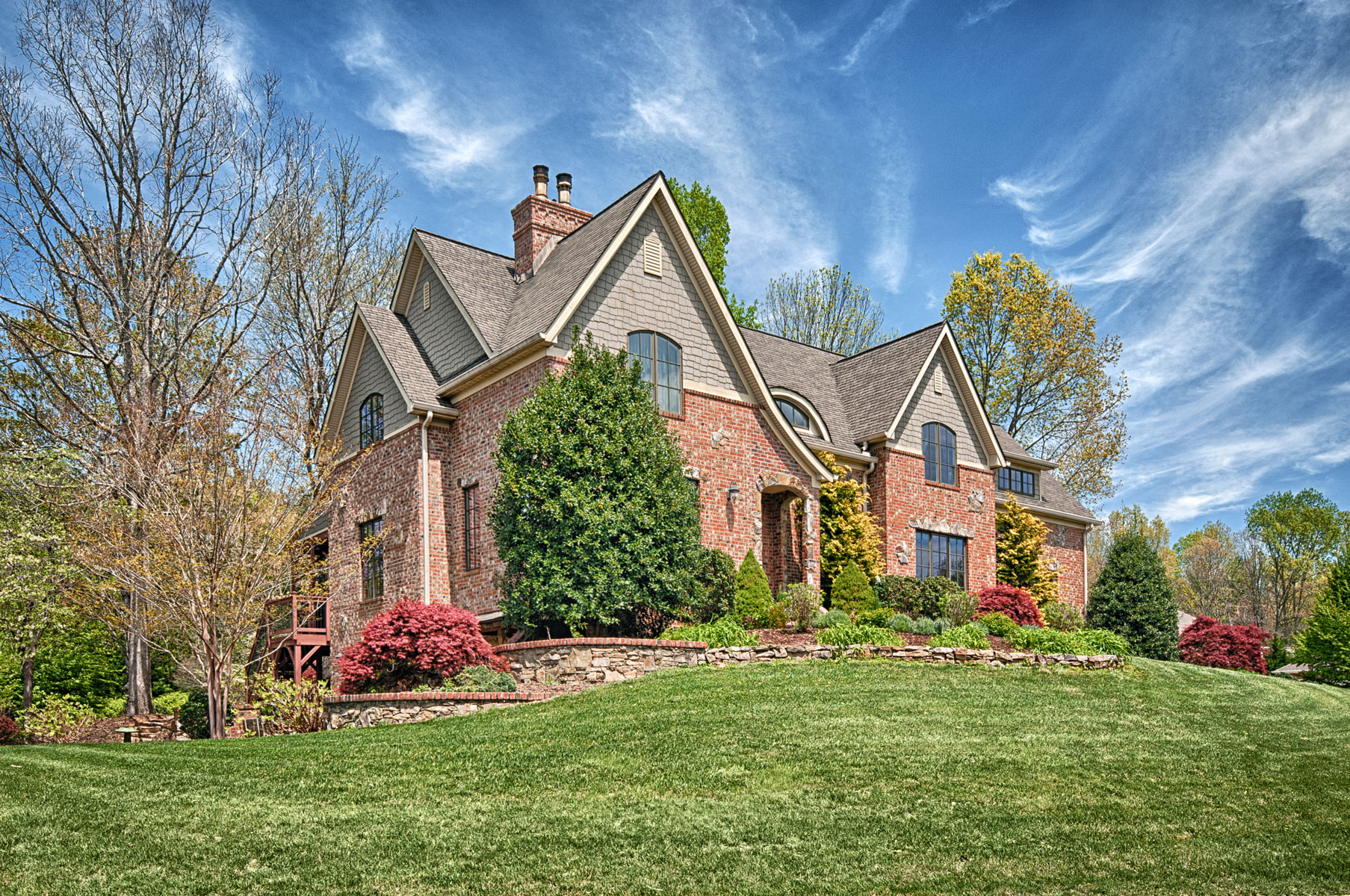 frontelevationenglishcottagemountainhome ACM Design Architecture