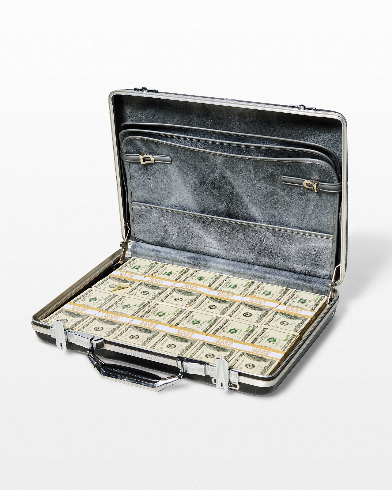 TL157 Briefcase Full of Faux 100 Bills Prop Rental ACME Brooklyn