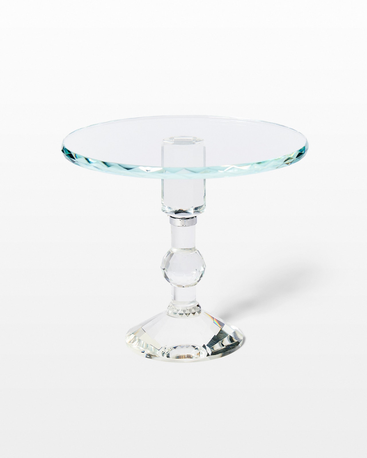 TA683 Fay Glass Cake Stand Riser Prop Rental ACME Brooklyn