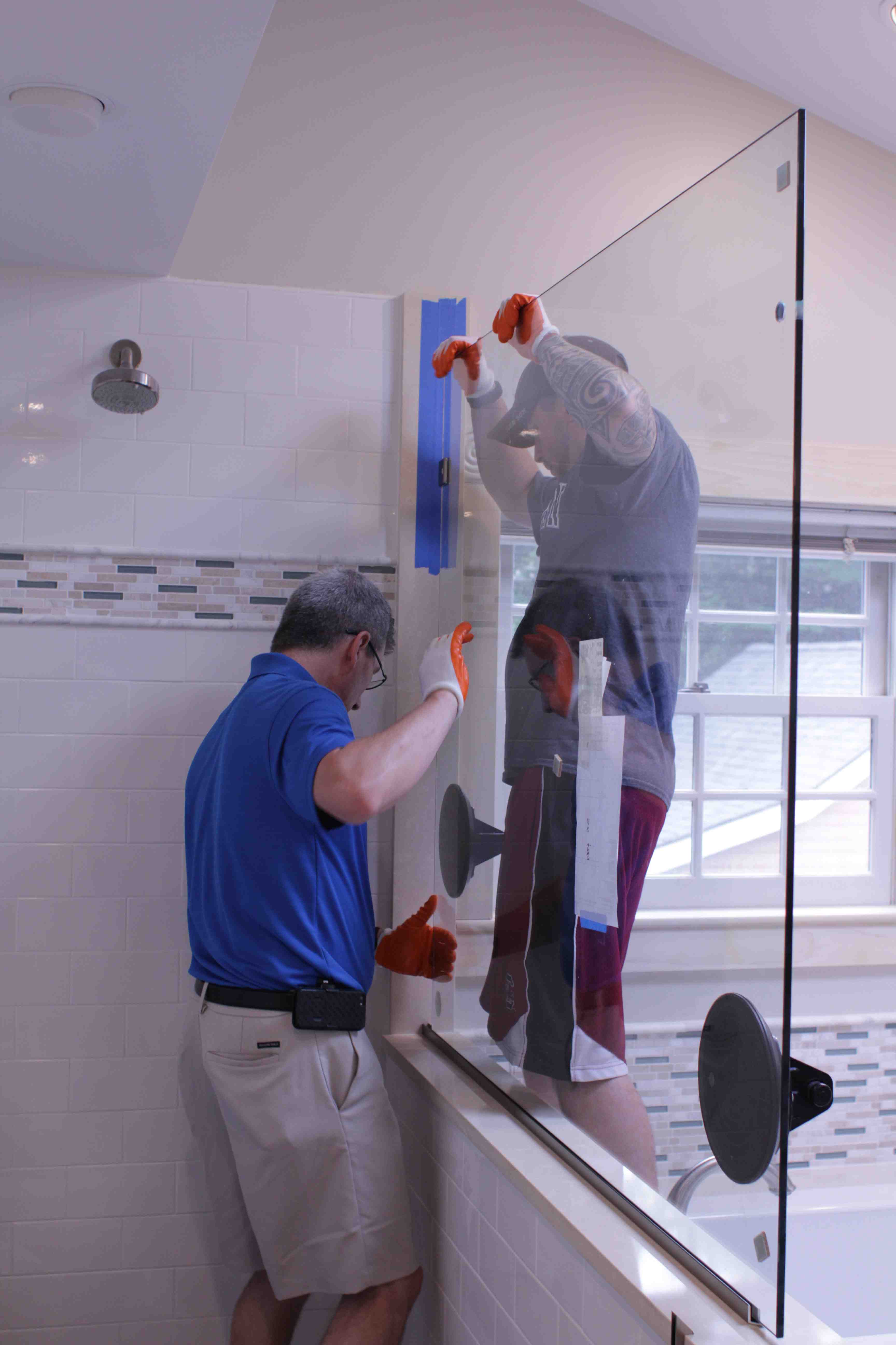 Shower Glass Panel Installation at Carmen Whitley blog