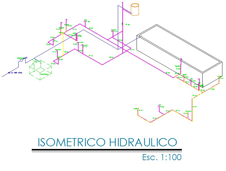 Diseño hidráulico, agua fría, de casa o edificio, Hoja de cálculo .xls