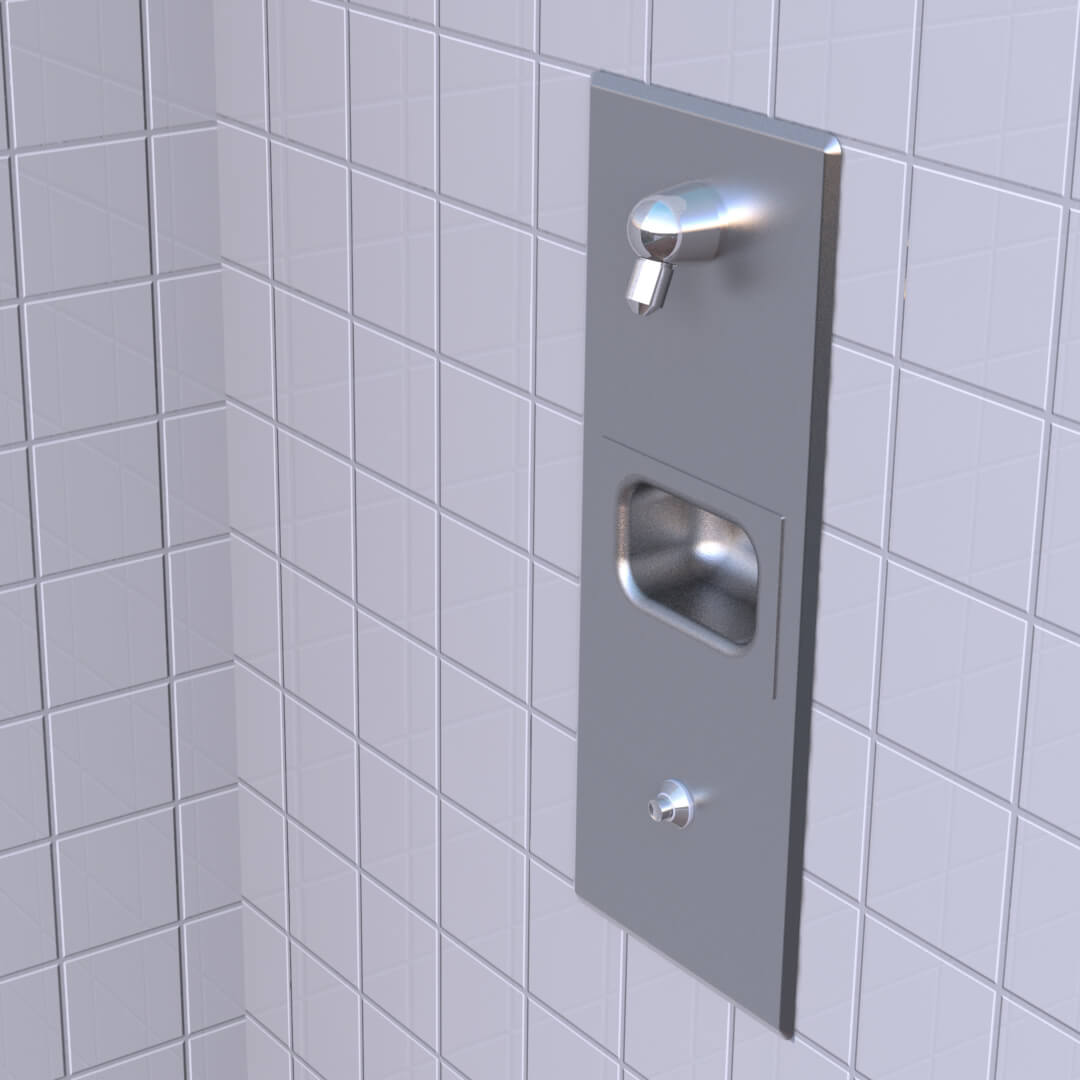 SinglePanel Stainless Steel Security Shower for Rear