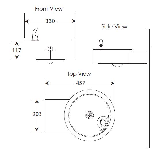 Heavy Duty Wall Mounted Outdoor Drinking Fountain