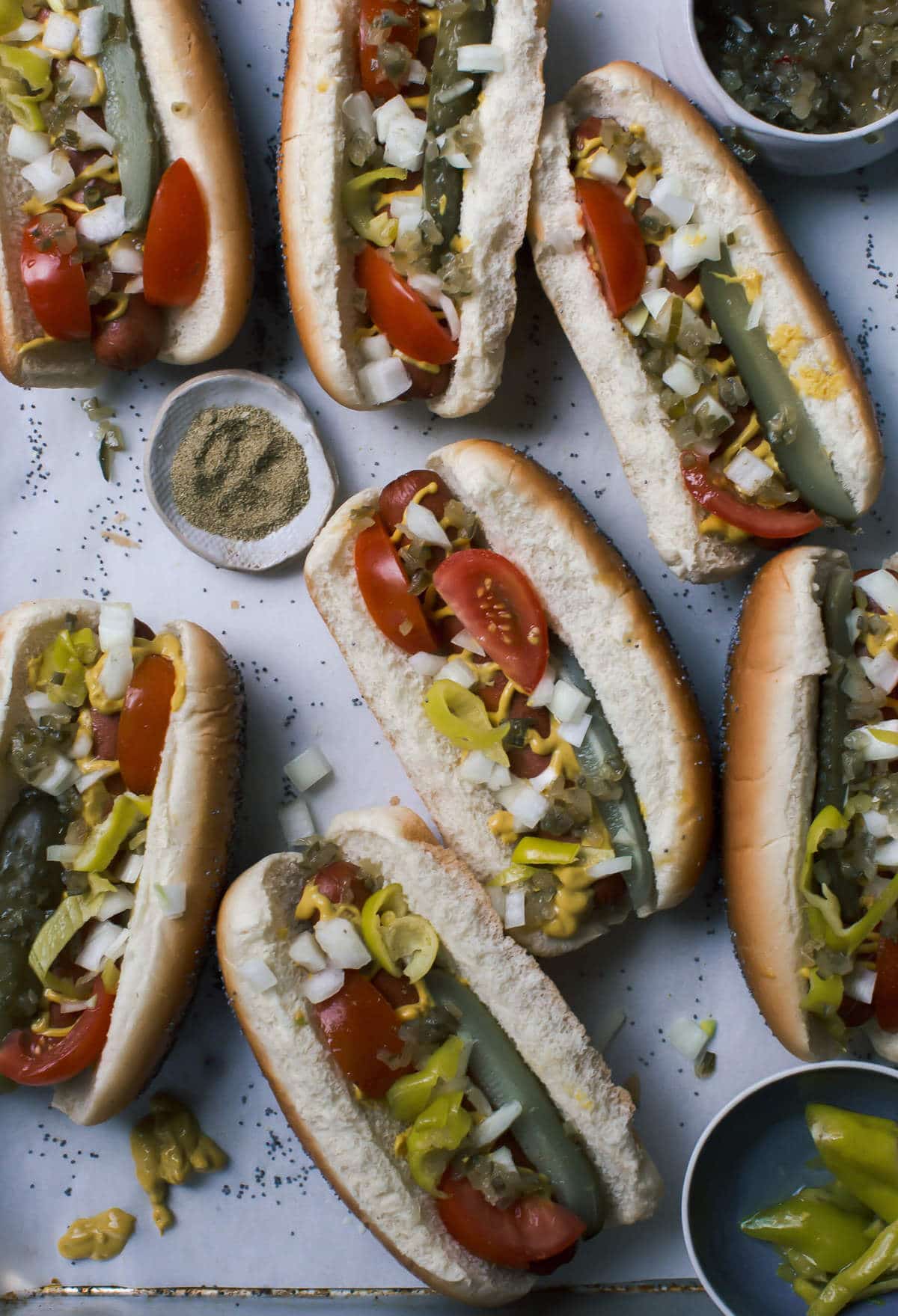Chicago Style Hot Dogs with D.I.Y. Poppy Seed Buns A Cozy Kitchen