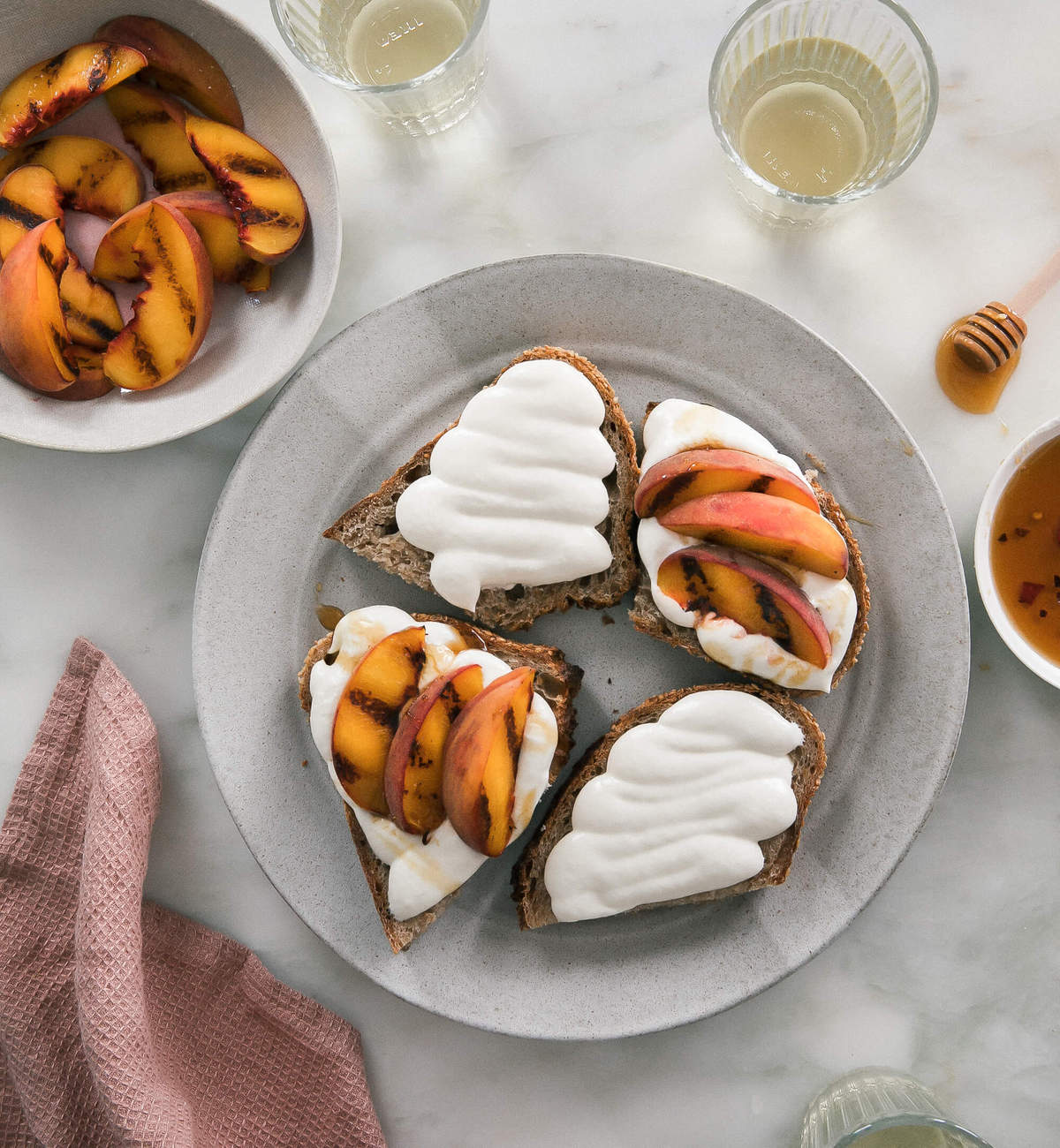 Whipped Goat Cheese with Grilled Peaches A Cozy Kitchen