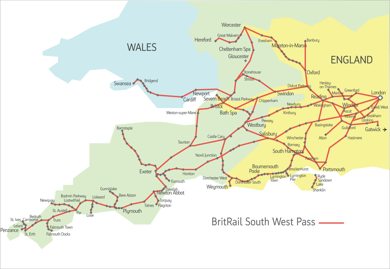 BritRail South West Pass Ferrovia ACP