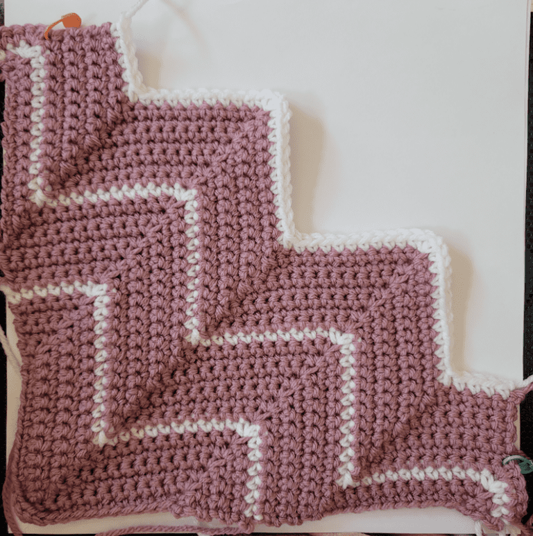 Diagonal Chevrons 12" Afghan Square Free Crochet Pattern A