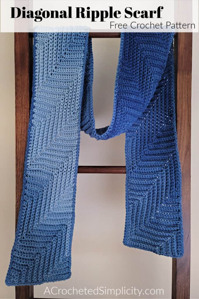 Diagonal Ripple Scarf Free Crochet Scarf Pattern A Crocheted Simplicity