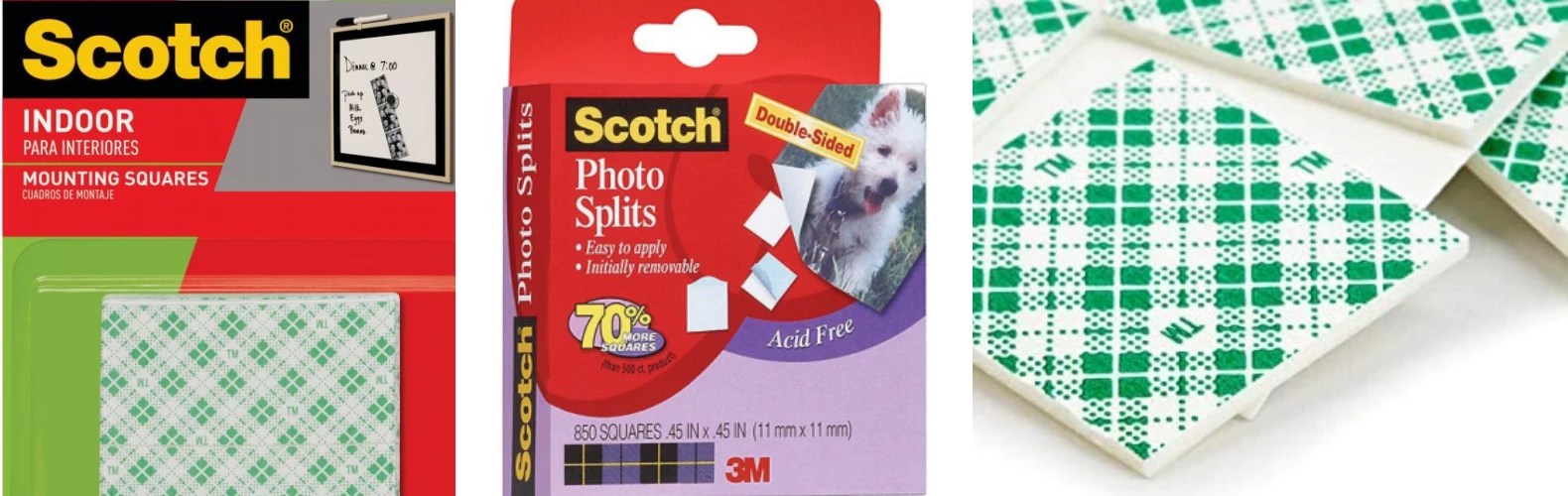 Scotch Adhesive Squares /Custom Fit Felt Pads/ DoubleSided Mounting Tape