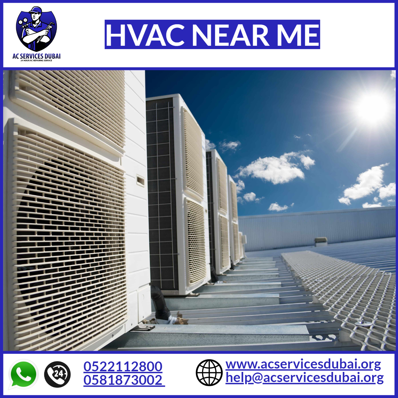 HVAC near me 0522112800 AC Services Dubai