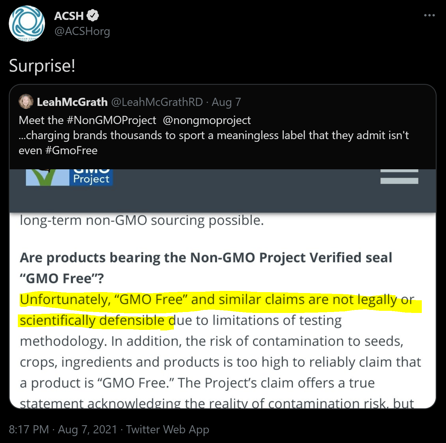 Cost Of Ignoring Science NonGMO Labels Lead to Lawsuits American