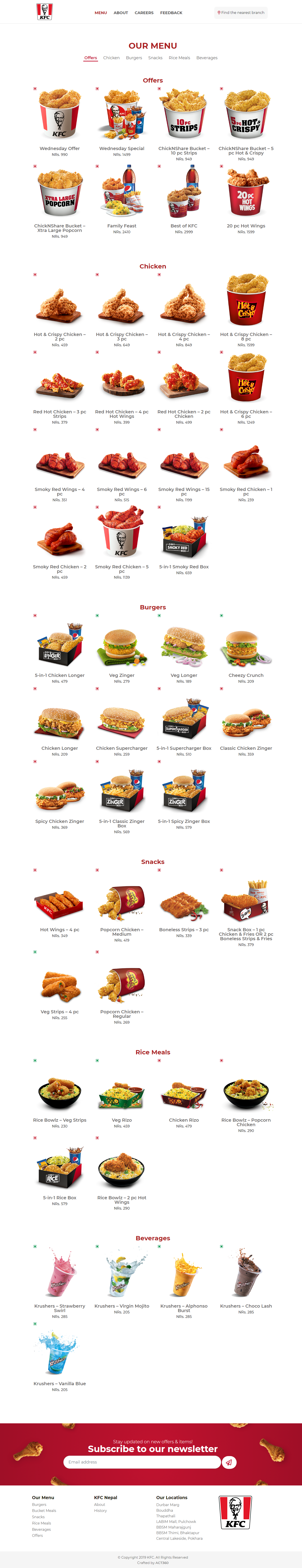 Kfc Menu Template