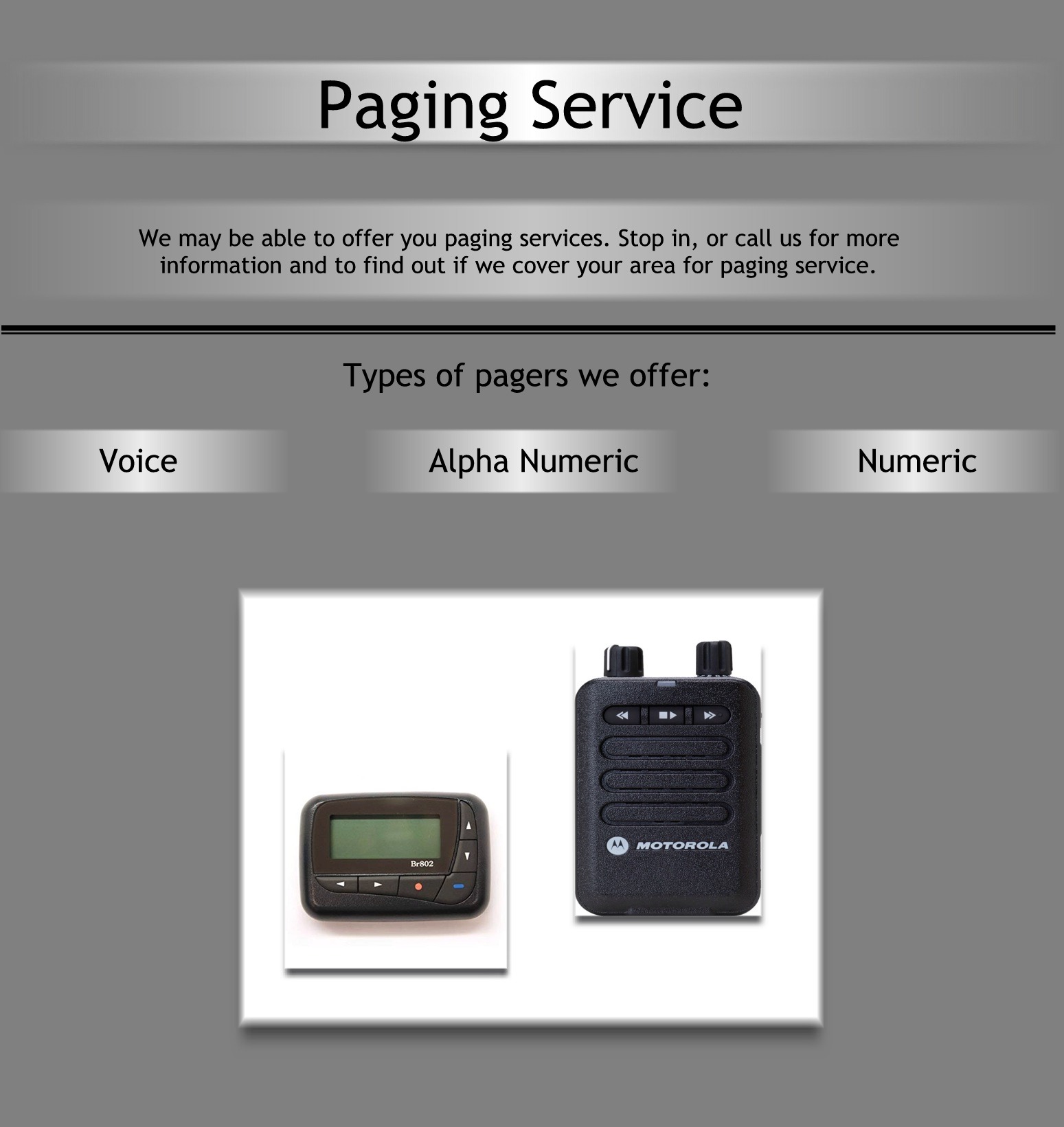 Paging Service Action Communications