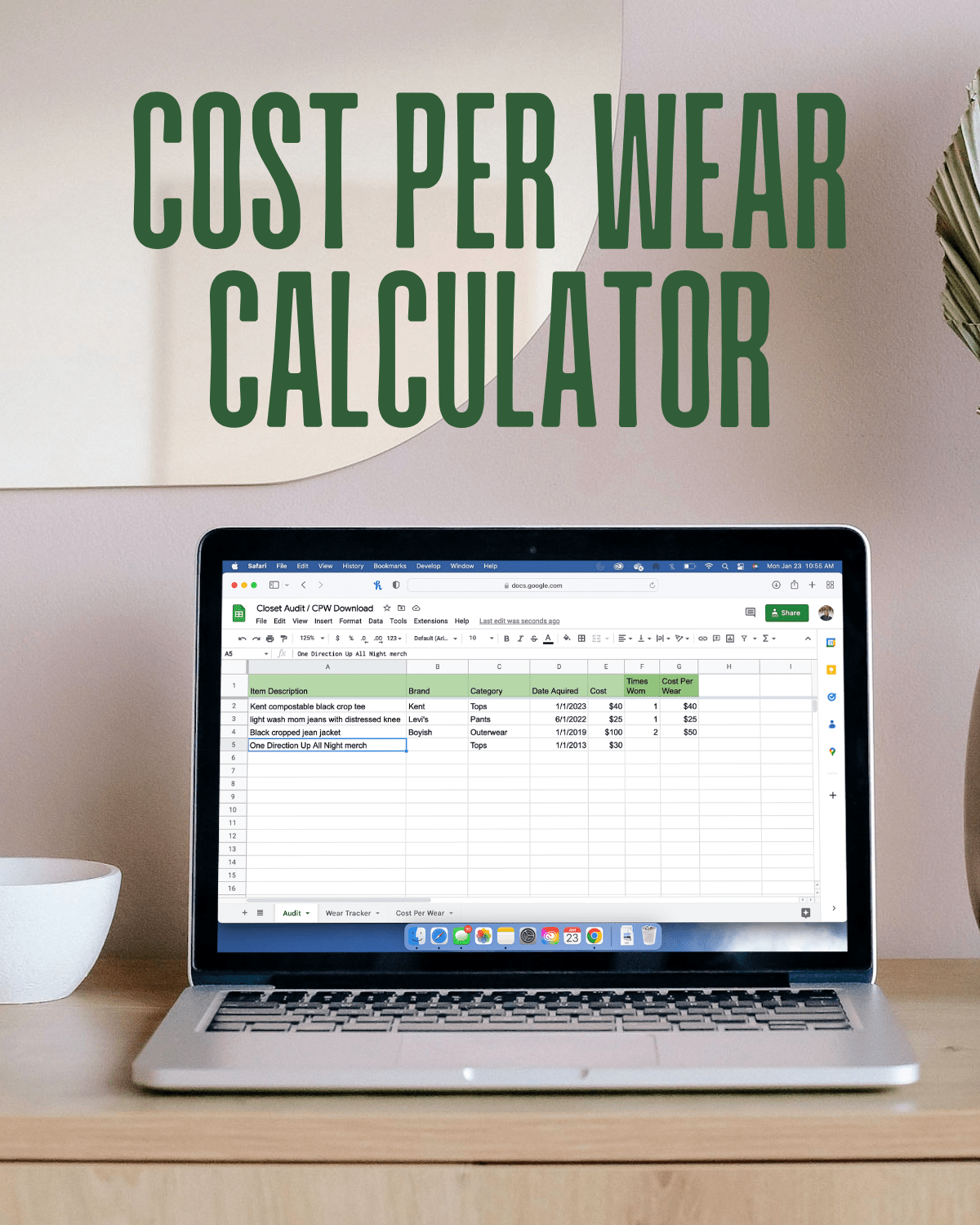 Cost Per Wear Calculator ACTEEVISM