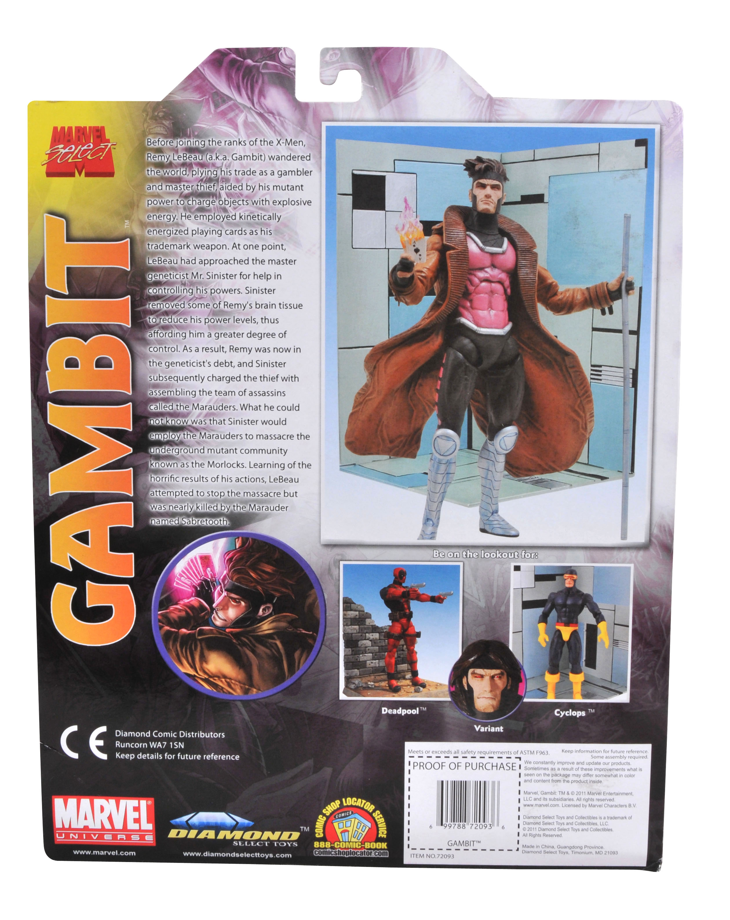 Marvel Select Gambit Packaged Pics