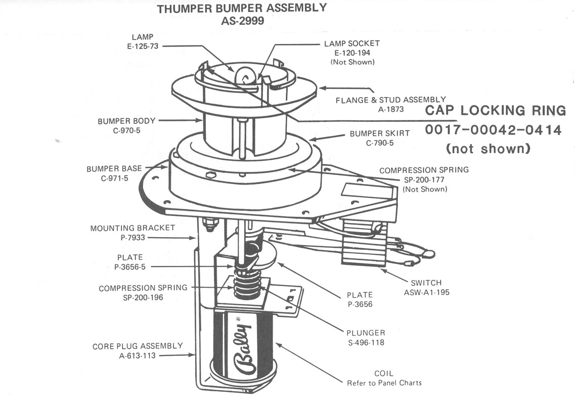 Action Pinball A613113 Pop Bumper Core Plug Assembly (Bally / Midway)
