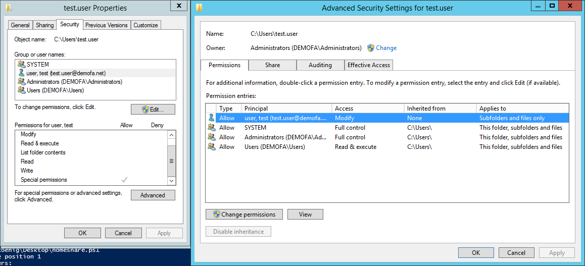 Create Home Directory and grant permissions [PowerShell