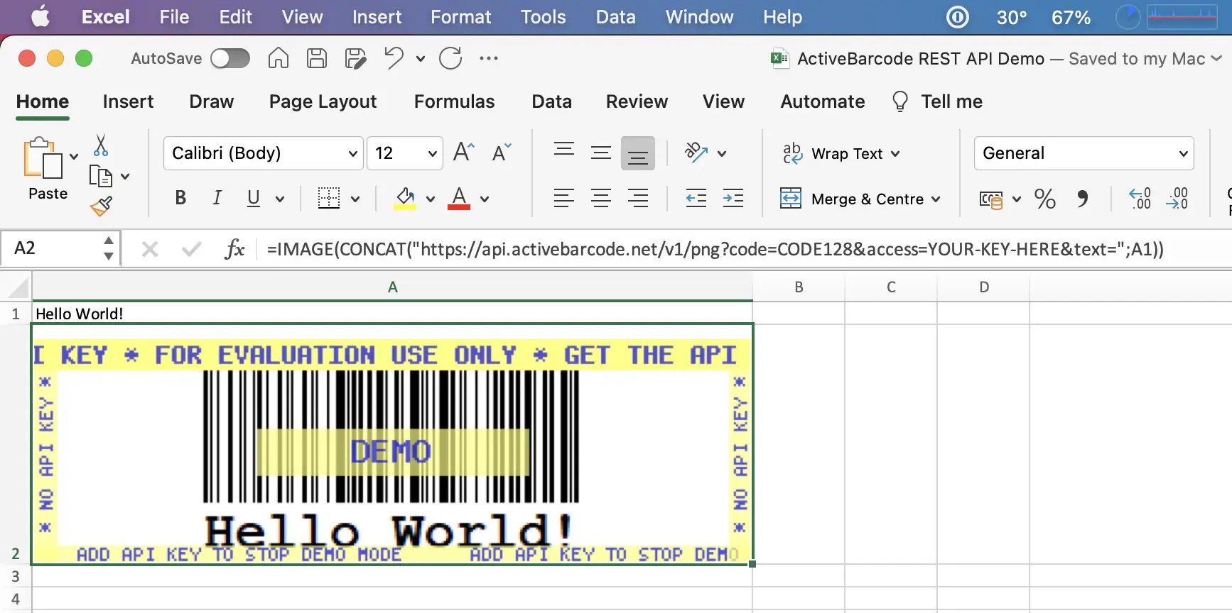 Barcode AddIn for Excel (Microsoft 365)