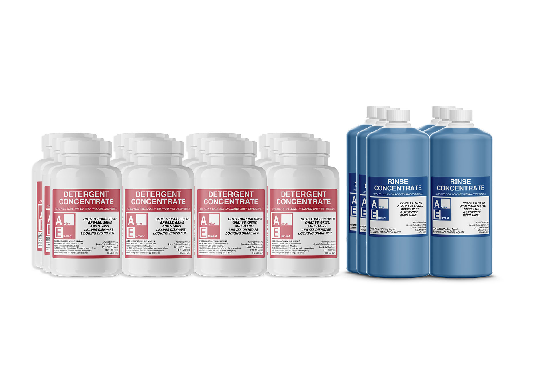 High Temp Combo Pack (6detergent, 6rinse), CommercialGrade Active