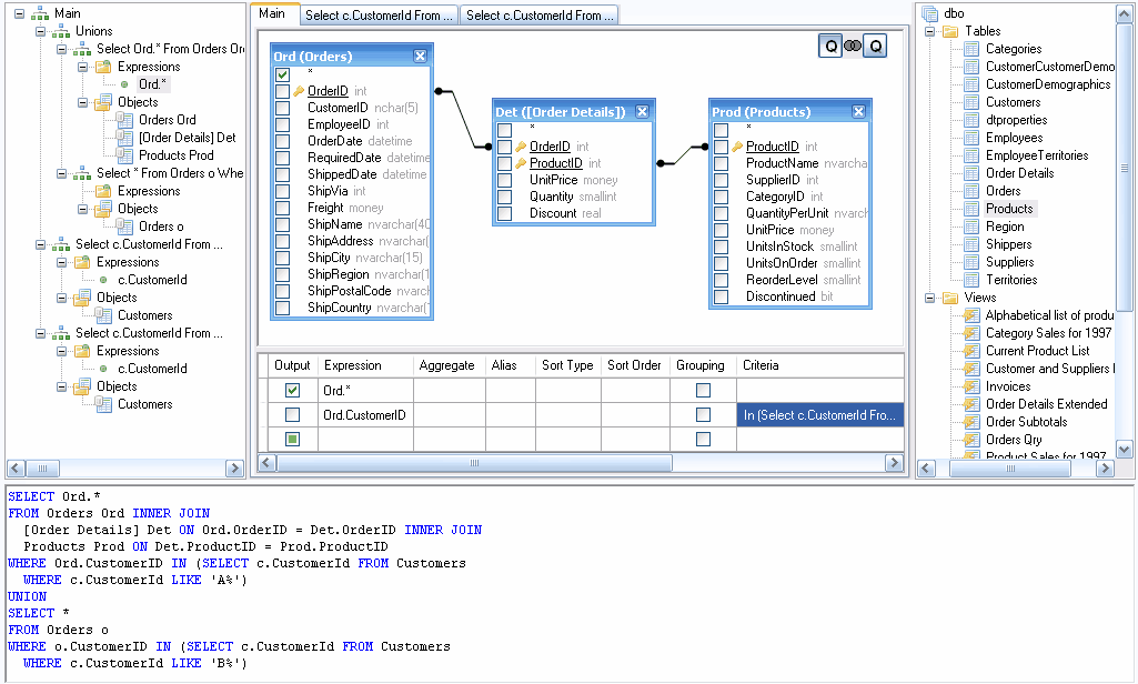 Active Query Builder for Visual SQL query building component for