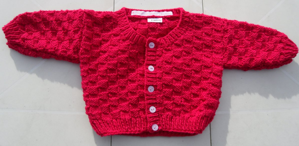 Gilet bébé fuschia 3 mois Activités Créatives et Tricot
