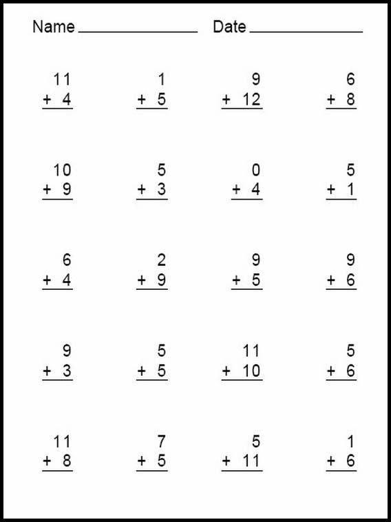 Kindergarten Worksheets Addition easy 11