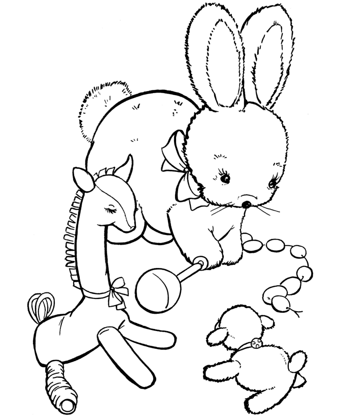 Easter Kids Coloring Pages Free Printable Easter Toys coloring page