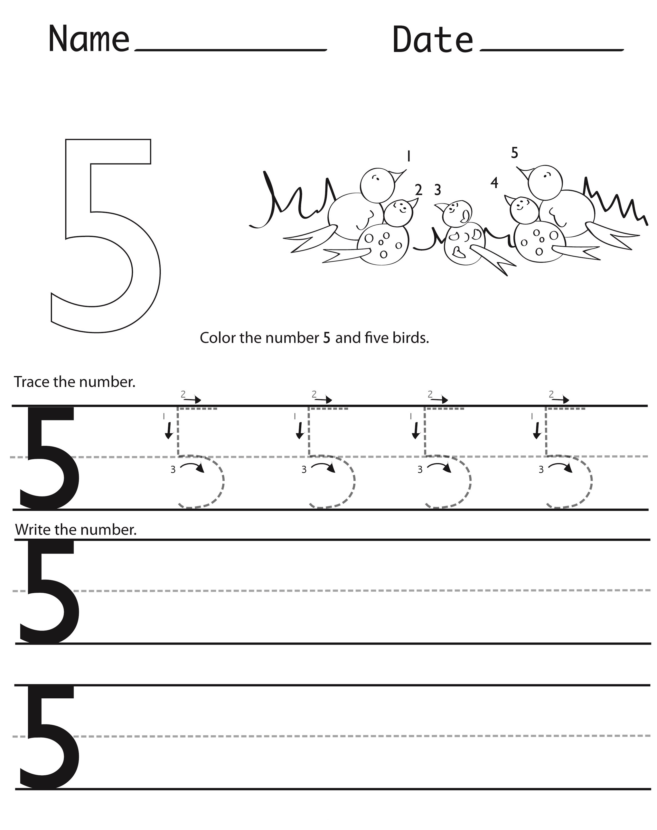 Printable Number Practice Sheets Activity Shelter