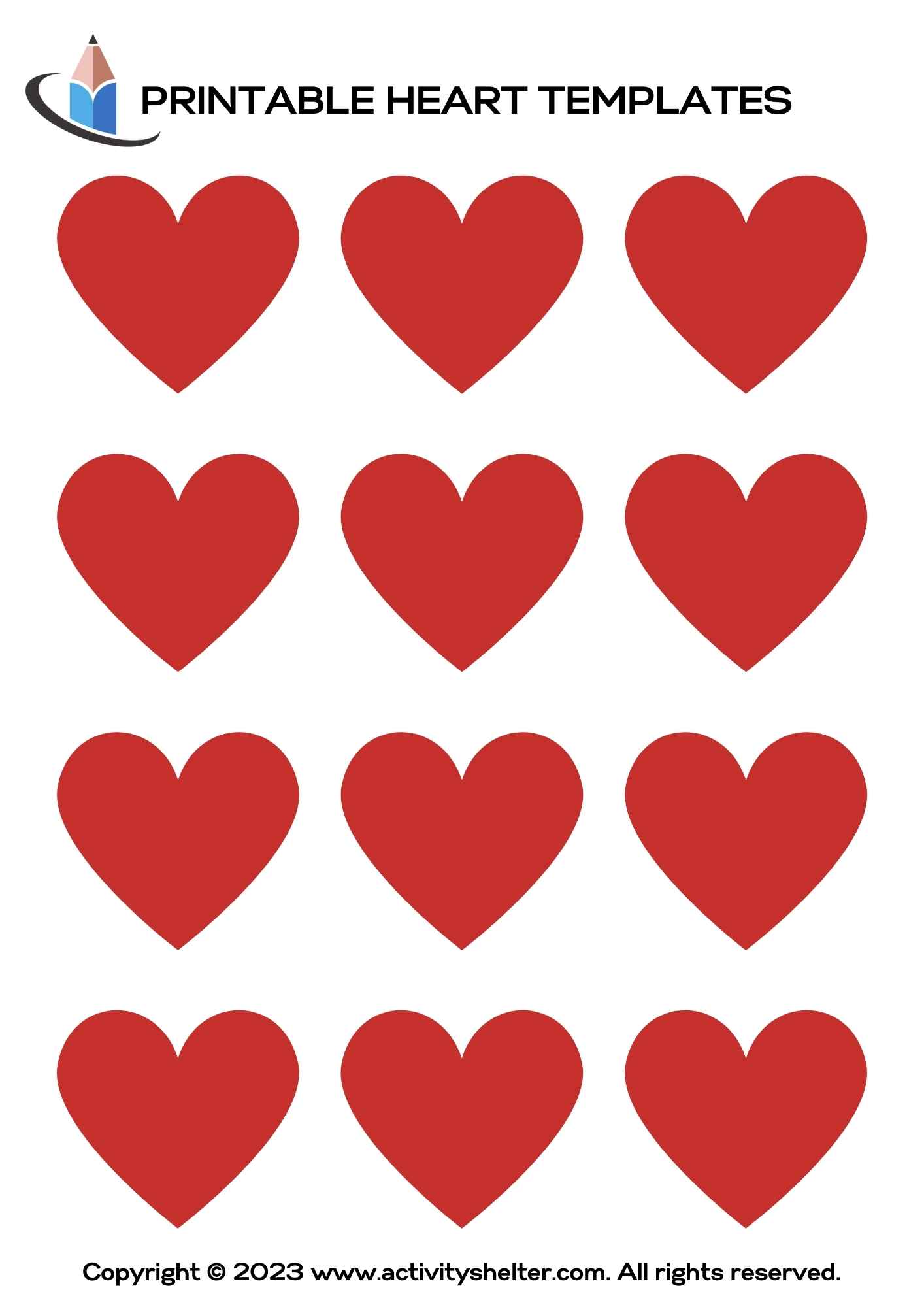 Free Printable Heart Templates Activity Shelter