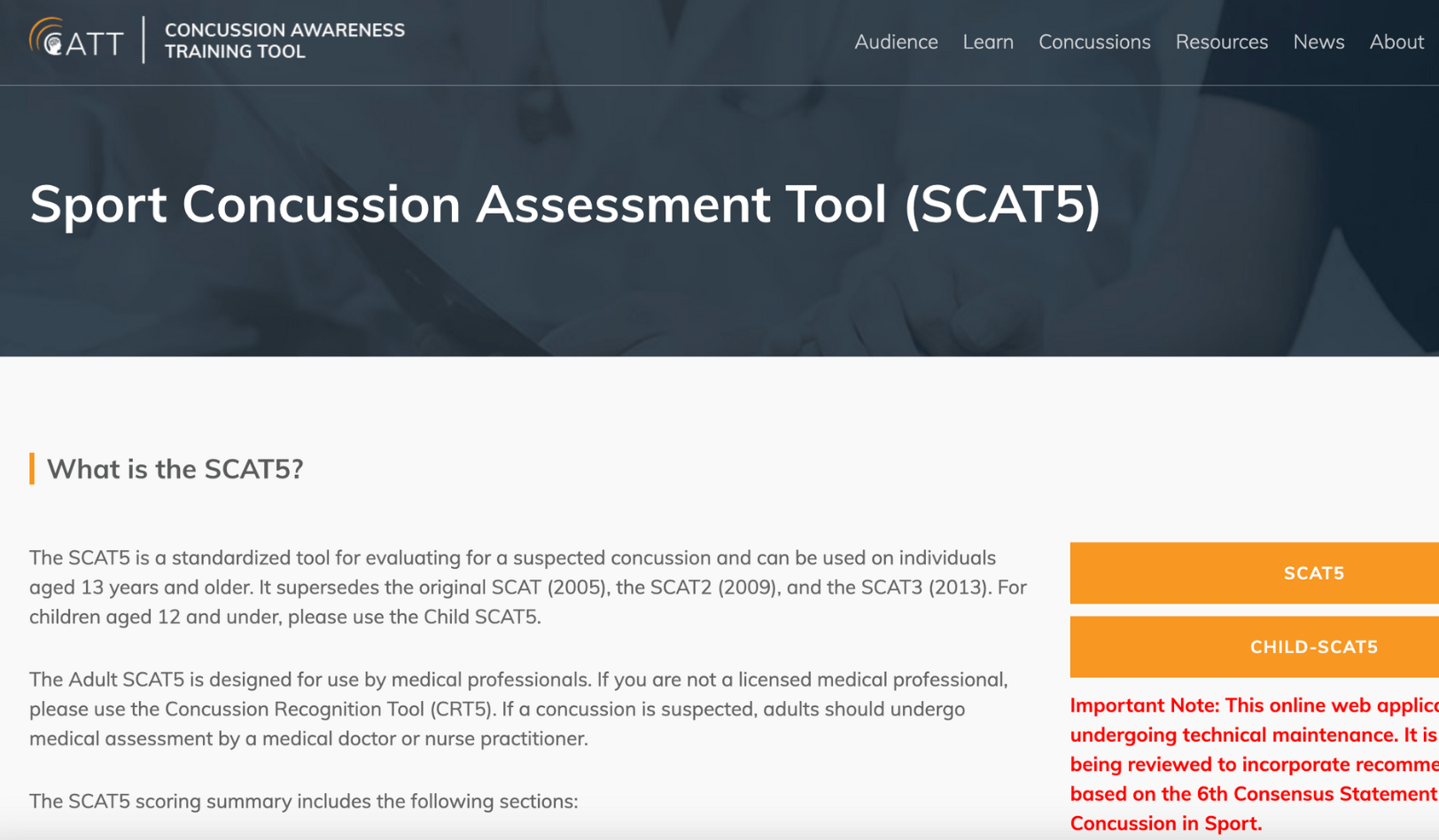 Sport Concussion Assessment Tool (SCAT5) Actsafe Safety Association