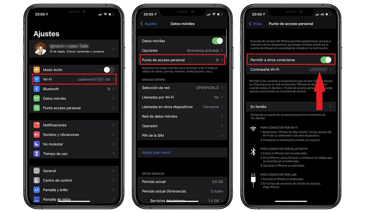 Cómo compartir la conexión a desde el iPhone con iOS 14 Beta
