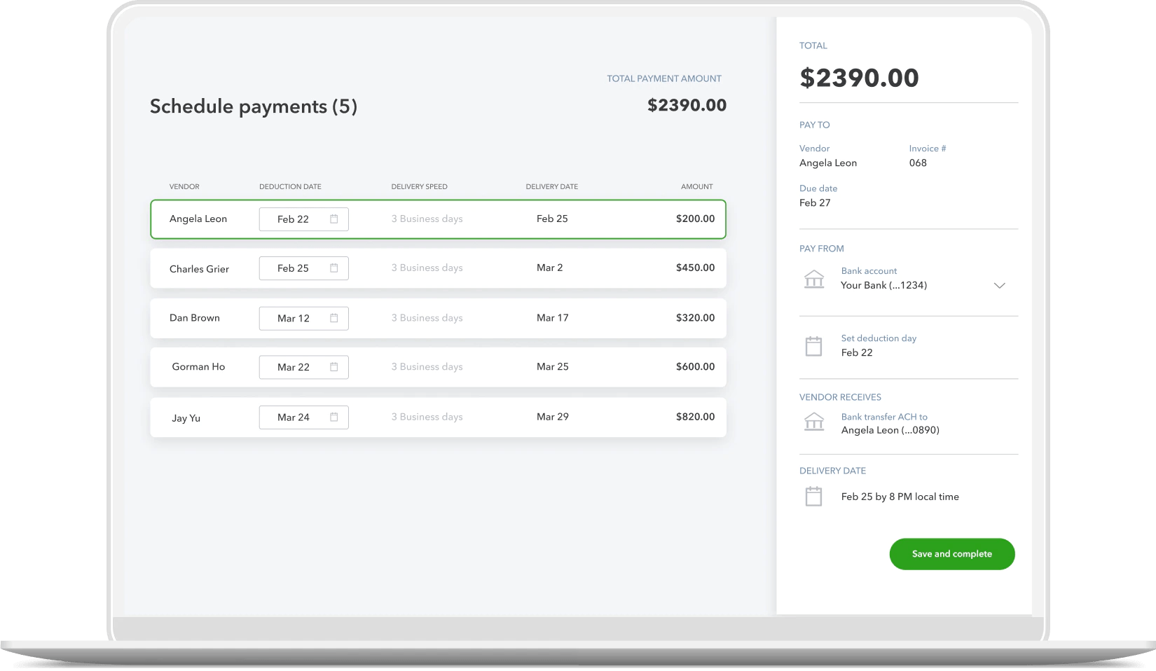 QuickBooks Online Managing Bills