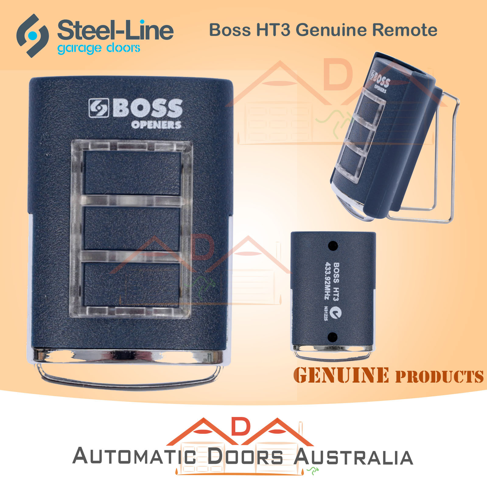 Boss Garage Door Remote BHT3 HT3 433MHz