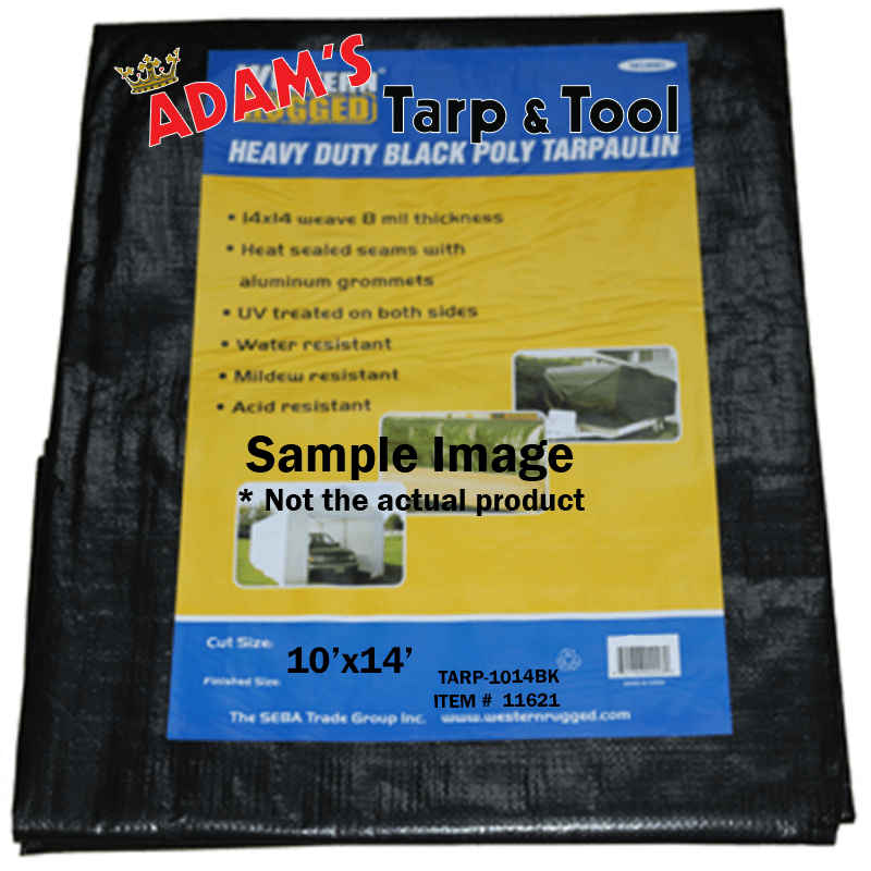 Western Rugged 11621 10’x14′ Commercial Grade 8mil Black Tarp with 14×