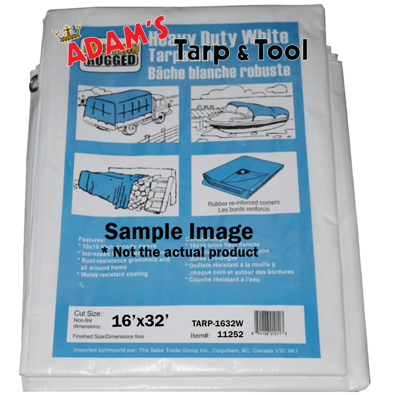 Western Rugged 11252 16’x32′ Heavy Duty 6mil White Tarp with 10×10