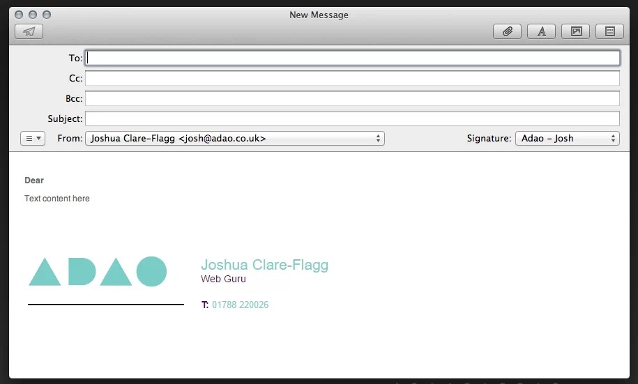 Adding Custom HTML Email Signatures in OSX Mac Mail v6.5