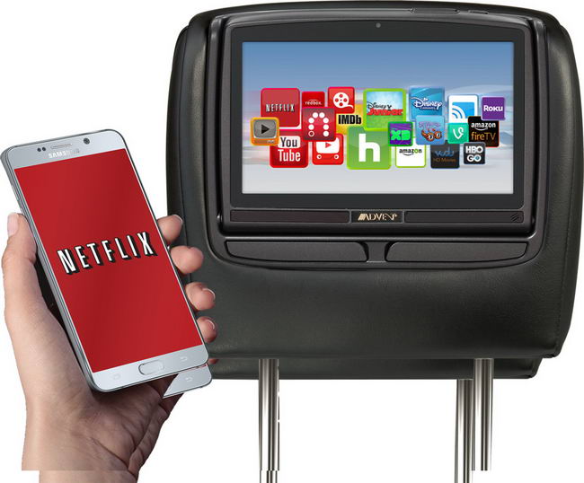 Audiovox 8″ Dual DVD Headrest System ADC Mobile