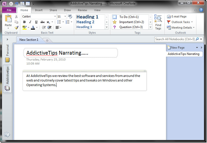Record Audio And Video In Office OneNote 2010