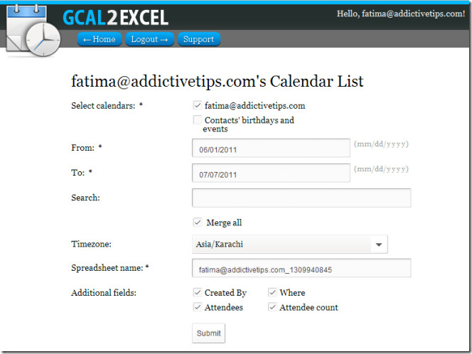 Extract Google Calendar Events, Tasks & Birthdays And Export To Excel