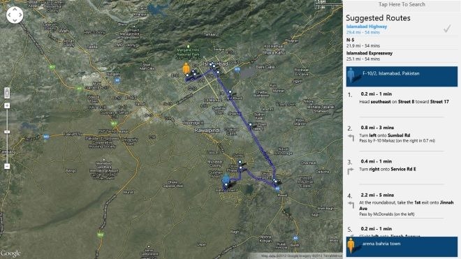 Driving Directions From Current Location Browse Google Maps & Get Turn-By-Turn Directions In Windows 8