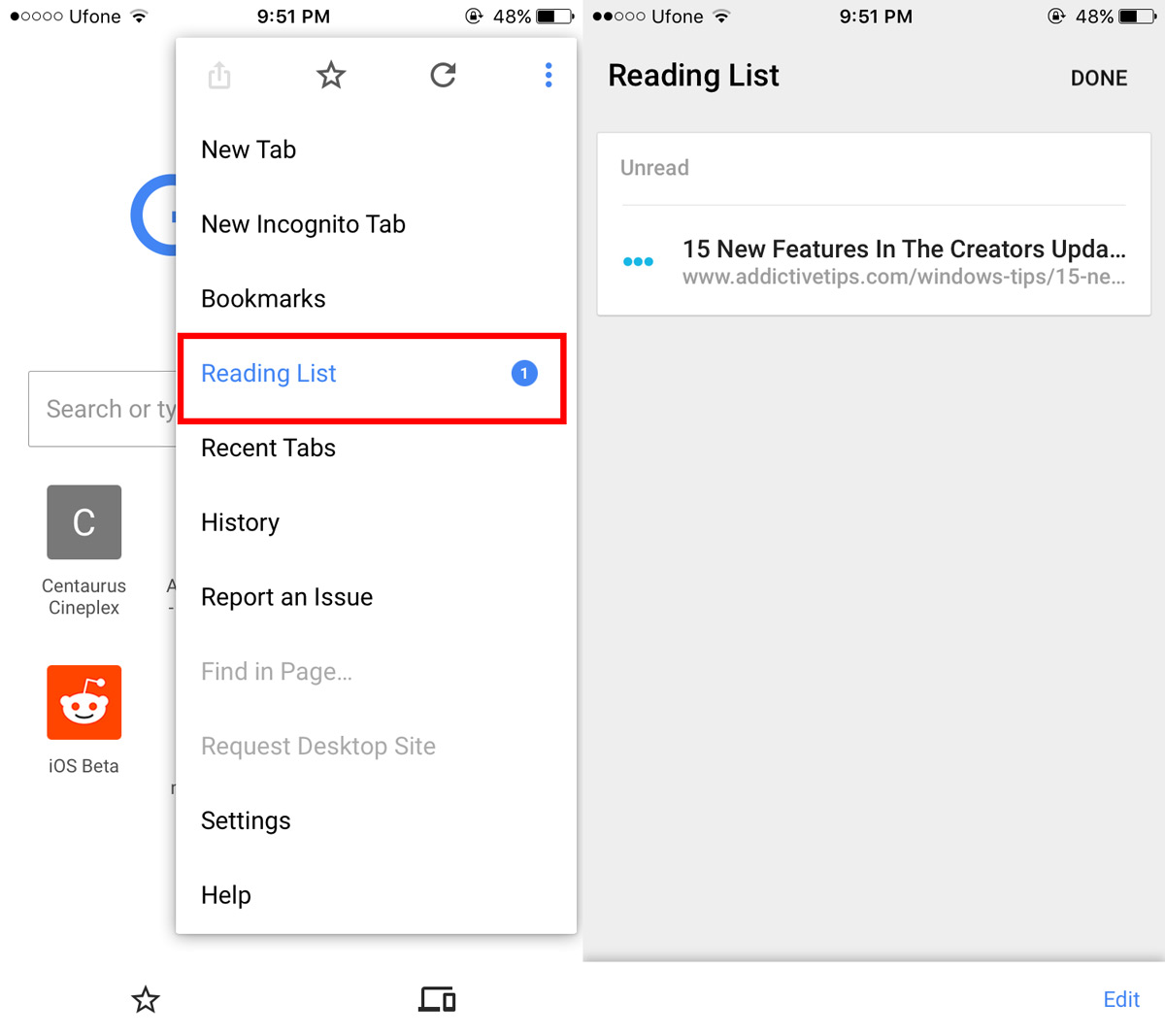 How To Add Links To The Reading List In Chrome [iOS]