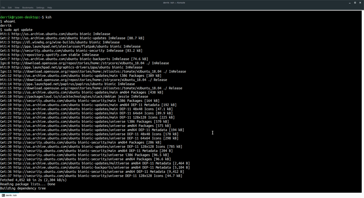 How to switch from Bash to Korn Shell on Linux